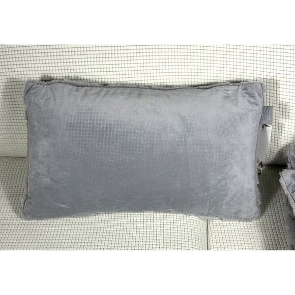 Aviva Stanoff Blanket 2 Pillow Set, Granite Grey Brick Design, Super Soft, MSRP - Picture 8 of 10